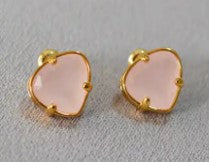 Ava Rock Candy Rose Quartz Earrings