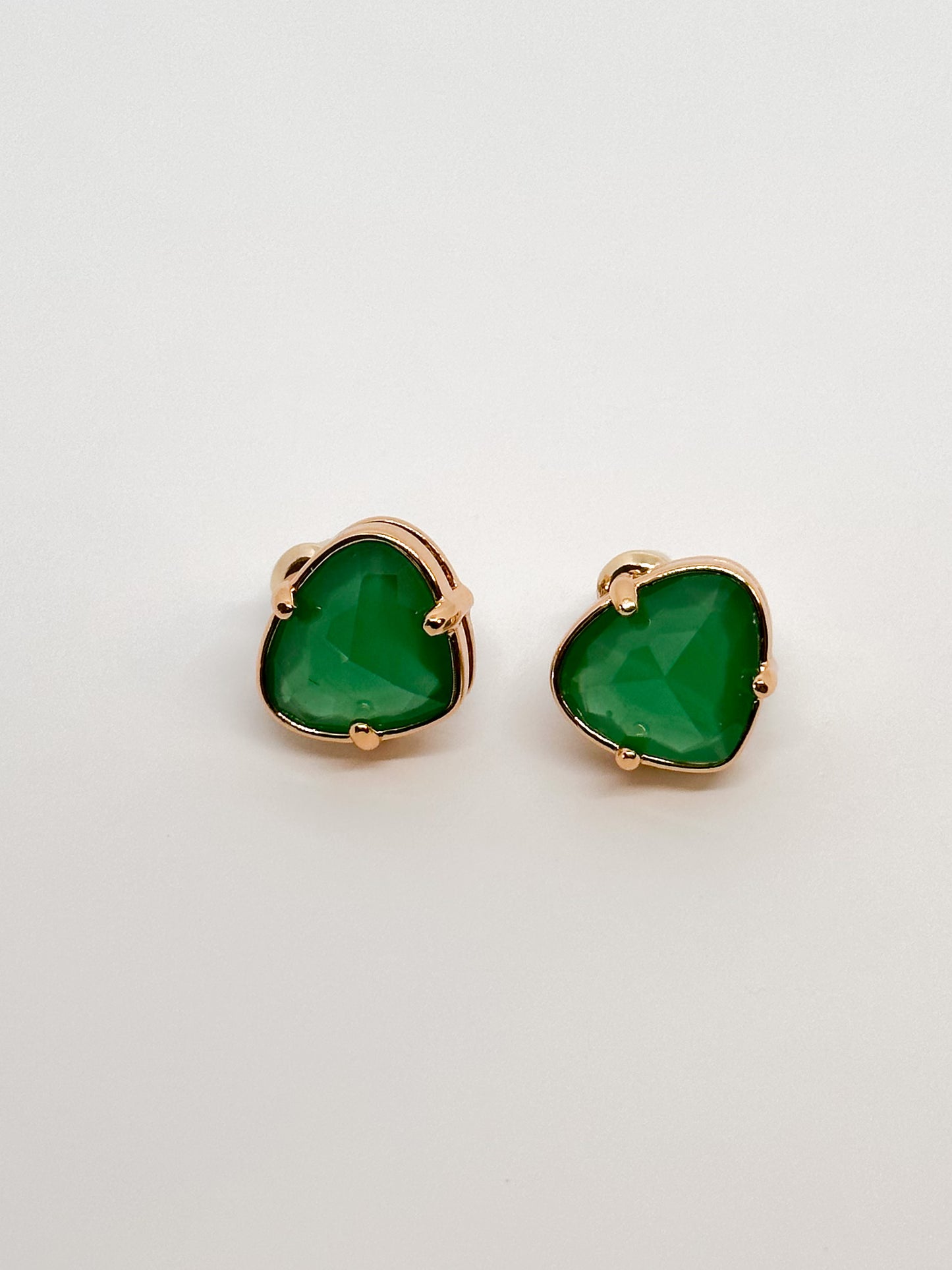 Ava Rock Candy Deep Green Jade Earrings